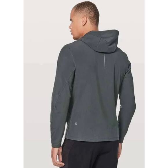 Lululemon Chill Motion Pull Over Charcoal Gray Mens Hooded Long Sleeve Size S - Picture 2 of 9